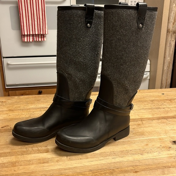 UGG Tall Wool Riding Rain Boots Size 8 Womens - Picture 3 of 9